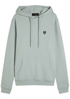 Belstaff Logo Hooded Cotton Sweatshirt Light Blue