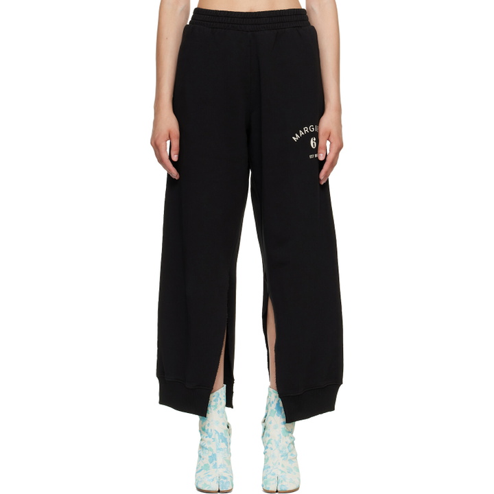 Photo: MM6 Maison Margiela Black Split Hem Lounge Pants
