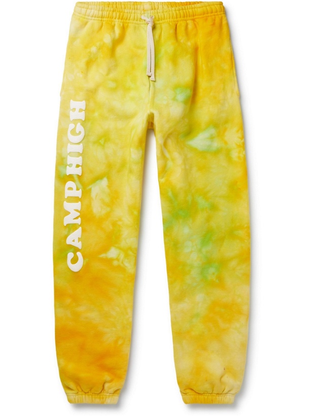 Photo: CAMP HIGH - Counselor Logo-Print Loopback Cotton-Jersey Sweatpants - Yellow