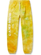CAMP HIGH - Counselor Logo-Print Loopback Cotton-Jersey Sweatpants - Yellow