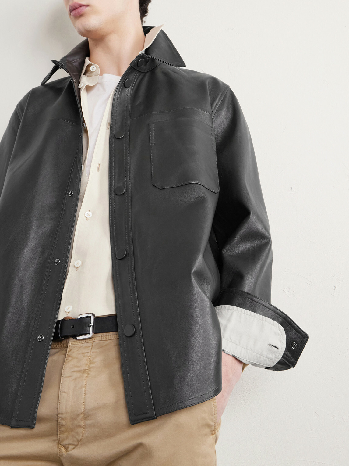 Slowear - Leather Overshirt - Brown