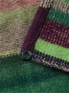 The Elder Statesman - Shawl-Collar Striped Cashmere Cardigan - Green
