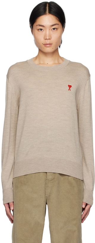 Photo: AMI Paris Beige Ami de Cœur Sweater