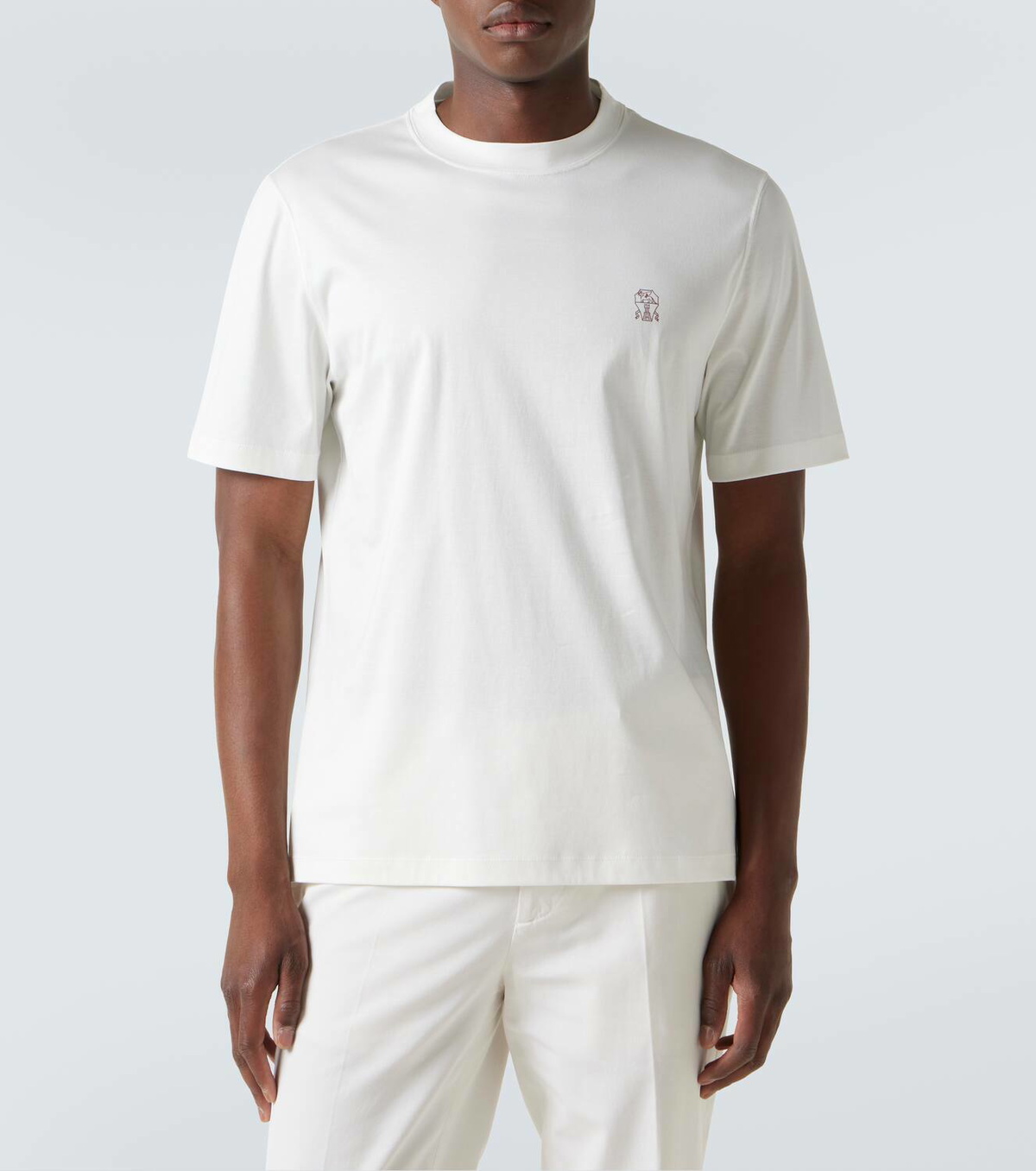 BRUNELLO CUCINELLI クリーム 半袖Tシャツ BRUNELLO CUCINELLI Slim-Fit Cotton-Jersey T-Shirt for Men | MR PORTER