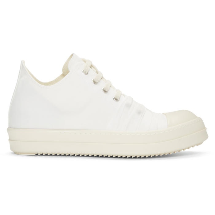 Photo: Rick Owens Drkshdw White Canvas Low Sneakers 