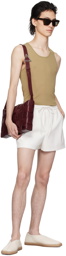 Nanushka White Amil Vegan Leather Shorts