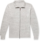 Inis Meáin - Washed-Linen Zip-Up Cardigan - Gray