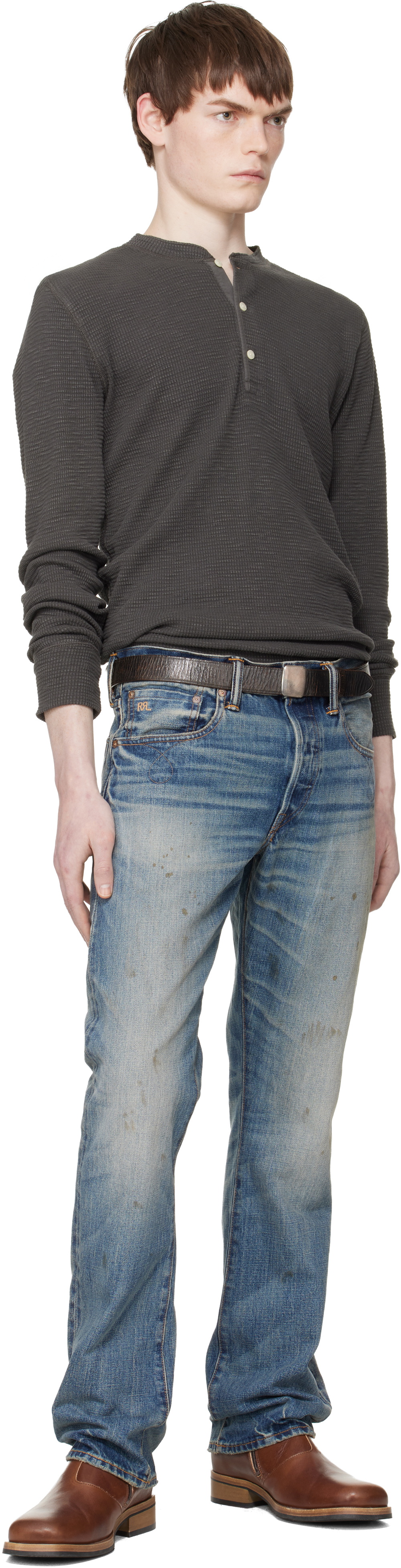 RRL Blue Slim Boot Briarfield Selvedge Jeans