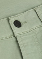7 For All Mankind Slimmy Tapered-leg Stretch-sateen Chino Trousers Light Green