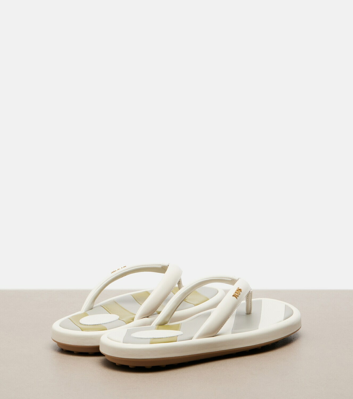 Tod's Striped leather thong sandals