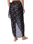 MC2 Saint Barth Woman Silk Voile Long Pareo Oasi With Animalier Print