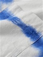 Corridor - Sunrise Camp-Collar Tie-Dyed Cotton-Voile Shirt - Blue