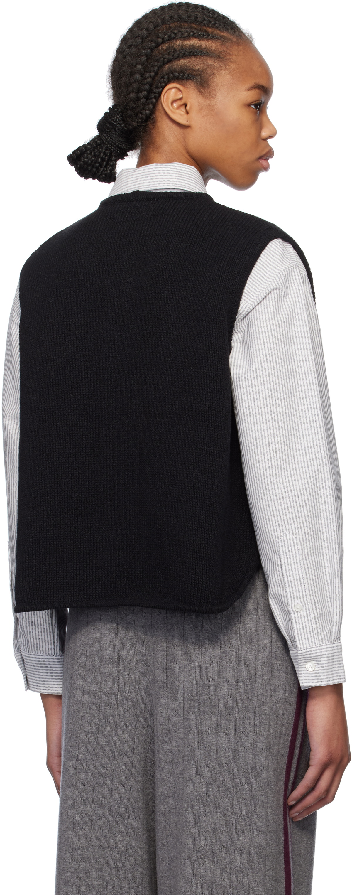 Cordera Black Boxy Cotton Vest
