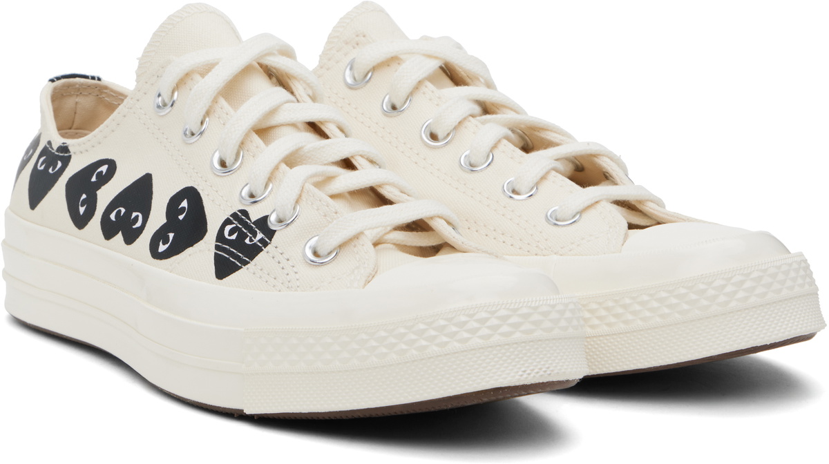 COMME des GARÇONS PLAY Off-White Converse Edition Chuck 70 Multi Heart Low Top Sneakers