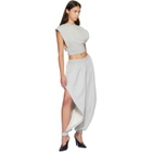 ALAÏA Gray Fleece Jersey Crop Top