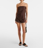 Staud Paddle embellished linen shorts