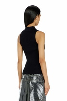 Diesel Sleeveless rib-knit polo top in silk blend - T-Shirts - Woman -