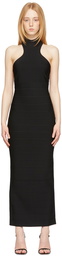 Herve Leger Black Halter Icon Long Dress