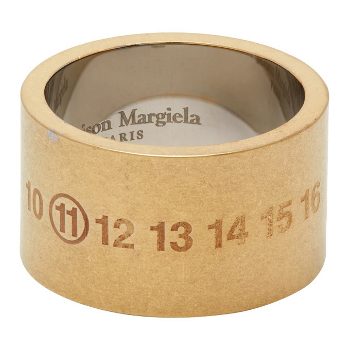 Photo: Maison Margiela Gold Chunky Numbers Ring