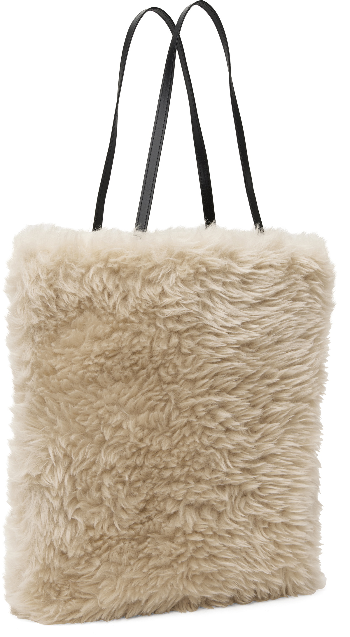 AMOMENTO Beige Faux-Fur Tote