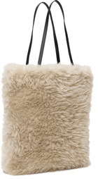 AMOMENTO Beige Faux-Fur Tote
