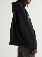 Balenciaga - Logo-Print Cotton-Blend Jersey Hoodie - Black