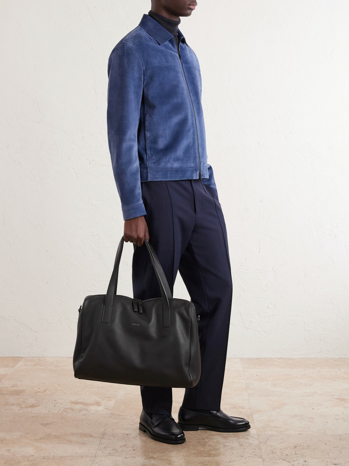 Zegna - Leather Weekend Bag - Brown