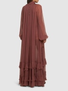 CHLOÉ Draped Silk Mousseline Long Dress