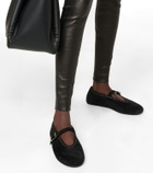 Alaïa Embellished suede ballet flats