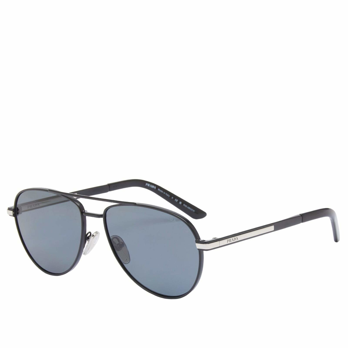 Prada PR A54S Aviator Sunglasses – Matte Black / Polarized Grey (60-14-150) Prada Eyewear Men main image 4