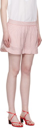 Stella McCartney White & Red Striped Elasticated Shorts