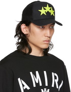 AMIRI Black 3 Star Trucker Cap