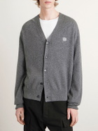 LOEWE - Logo-Embroidered Wool-Blend Cardigan - Gray