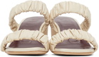 Staud Off-White Frankie Ruched Sandals
