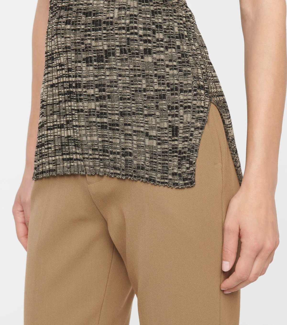 Petar Petrov Ela ribbed-knit silk tank top
