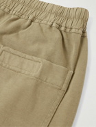 DRKSHDW by Rick Owens - Berlin Eyelet-Embellished Cotton-Jersey Drawstring Trousers - Green