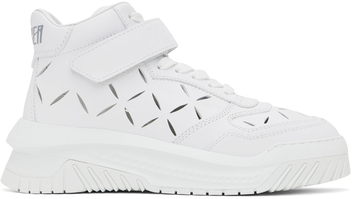 Photo: Versace White Slashed Odissea Sneakers
