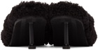 Balenciaga Black Furry 80mm Heeled Sandals
