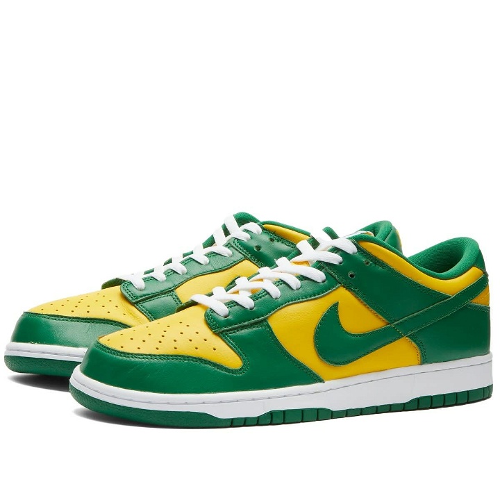 Photo: Nike Men's Dunk Low SP Sneakers in Varsity Maize/Pine Green/White