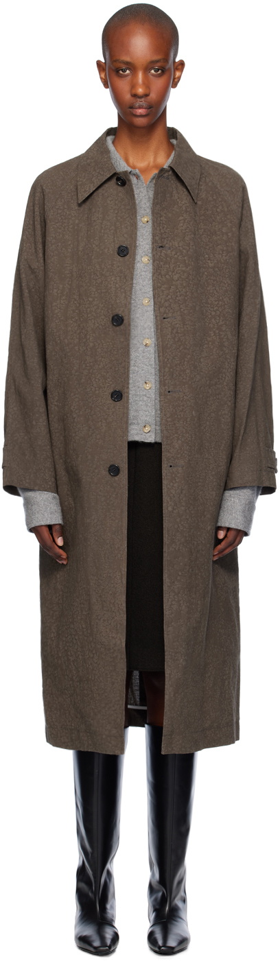 UMBER POSTPAST Brown Salt Dyed Cotton Long Coat