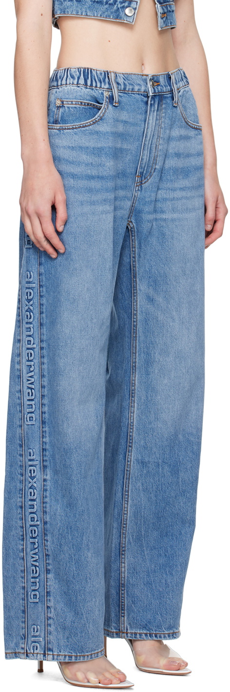Alexander Wang Blue Logo-Embossed Balloon Jeans Alexander Wang