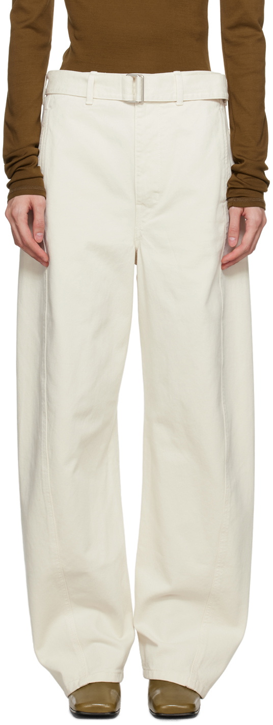 LEMAIRE Off-White Twisted Belted Jeans Lemaire