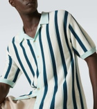 King & Tuckfield Striped knitted wool bowling shirt