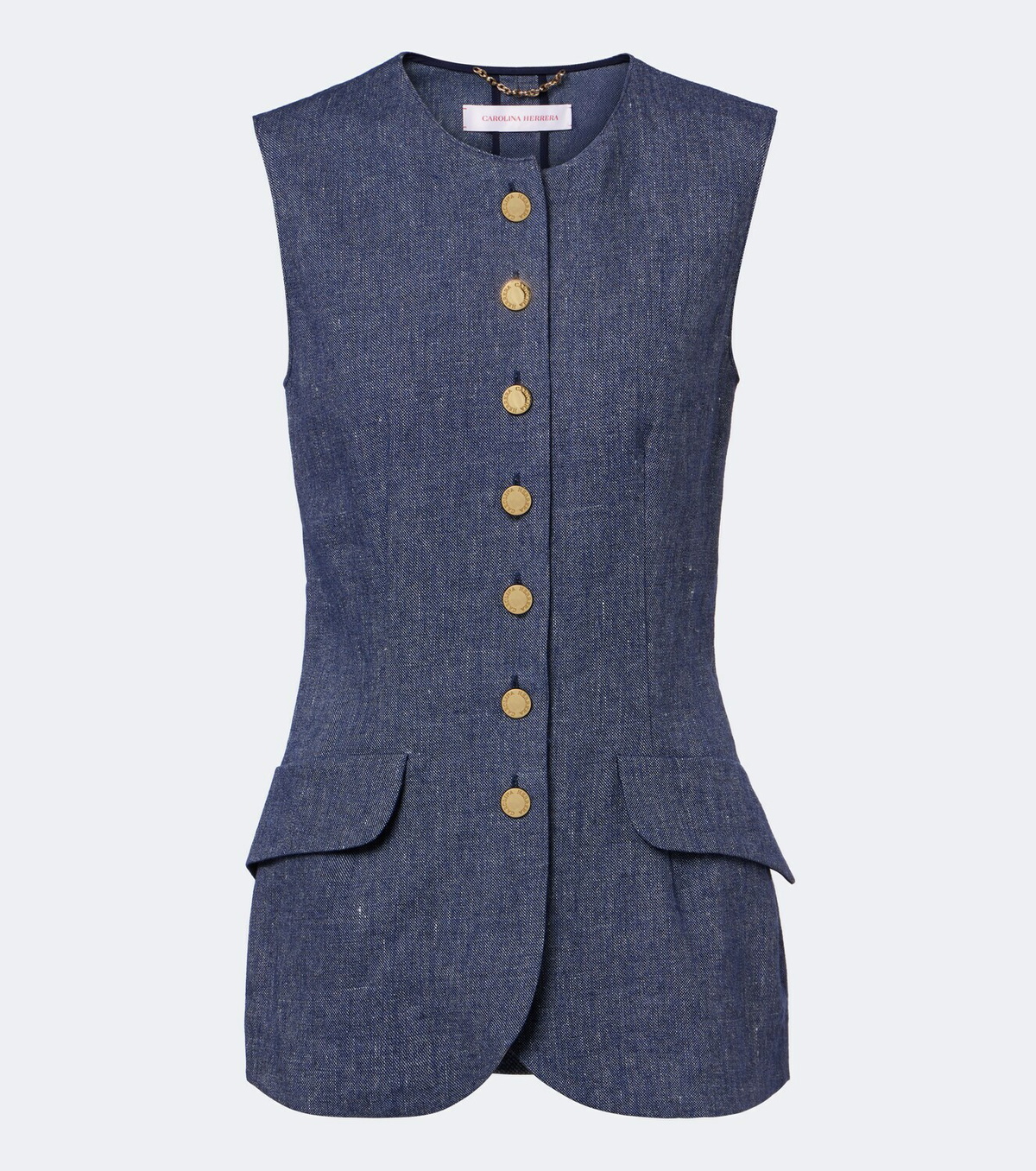 Carolina Herrera Linen, wool, silk, and cashmere vest