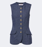 Carolina Herrera Linen, wool, silk, and cashmere vest