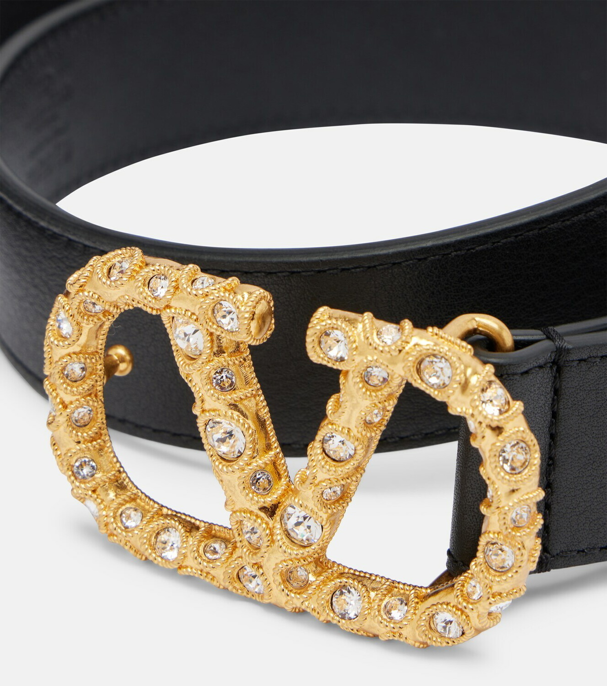 Valentino Garavani VLogo Swarovski®-embellished leather belt