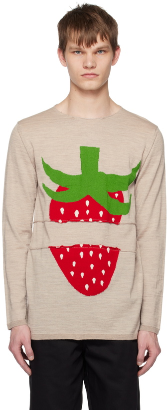 Photo: Comme des Garçons Shirt Beige Brett Westfall Edition Sweater