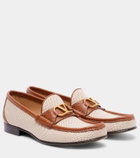 Valentino Garavani VLogo leather-trimmed canvas loafers