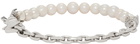 Emanuele Bicocchi SSENSE Exclusive Silver Pearl Bracelet