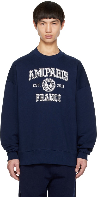 Photo: AMI Paris Navy 'Ami Paris France' Sweatshirt
